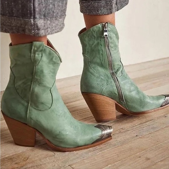 Free People Brayden Western Boot - Succulent Color Size 6 NEW - Picture 1 of 15